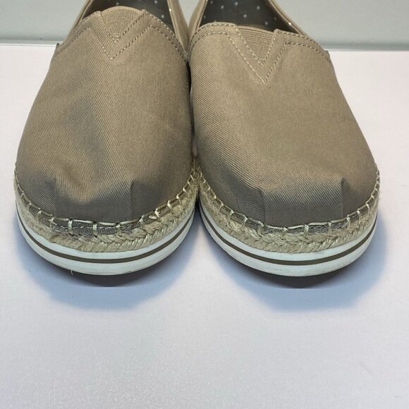 Bobs By Skechers Womens W10 Memory Foam Espadrille Flats Tan Canvas Shoe Comfort - Picture 4 of 9